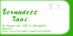 bernadett kovi business card